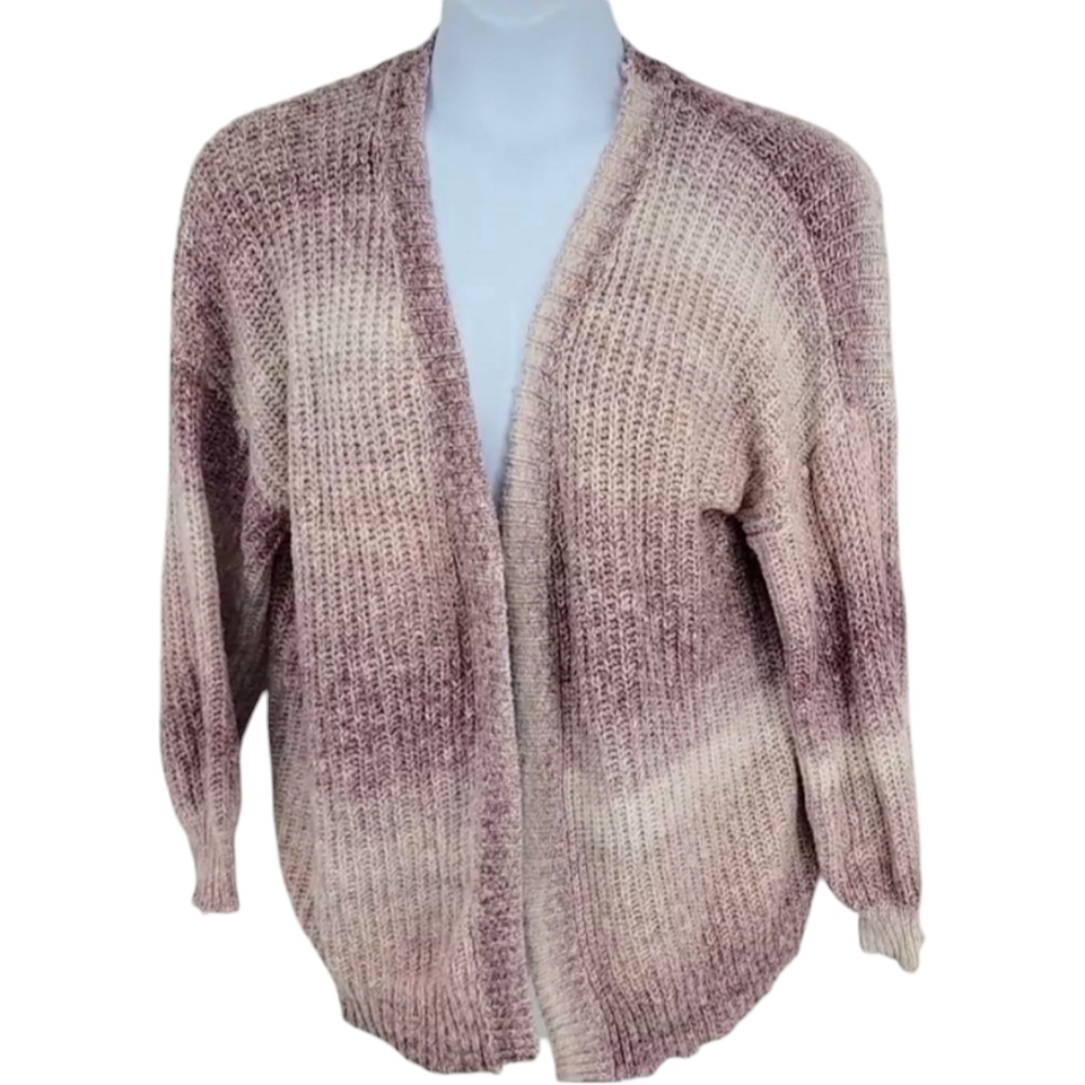 Falks Creek Womens Pretty Pink Open Front Knit Cardigan Sweater Size L/XL